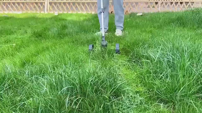 Cordless Lawn Mower 3-in-1 Electric Trimmer Weed Eater Edger Bush Cutter 21V Dual Battery Adjustable Height Swivel Head Lightweight for Small Yards Patios Gardens