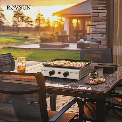 Flat Top Griddle Propane Tabletop 2 or 4 Burner, 20000 BTU Portable Gas Grill with Nonstick Enamel Tray, Piezo Ignition, 246 Sq In Cooking Surface for Camping BBQ Tailgating Backyard