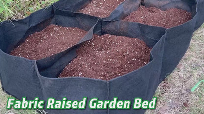 Raised Bed Grow Bag 128 Gallon 6 Grids 48x24x12 Inch | Breathable Fabric Planter for Vegetables Potatoes Flowers | Rectangle Garden Bed Indoor Outdoor