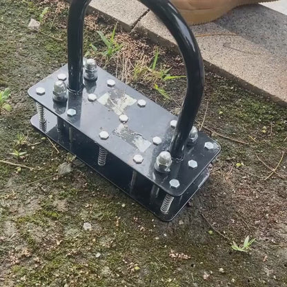 Self-Cleaning Lawn Aerator with 14 Iron Spikes - Spring-Loaded Auto-Clean Mechanism for Leaves & Dirt, Manual Soil Loosening Tool for Patio, Yard & Garden Aeration