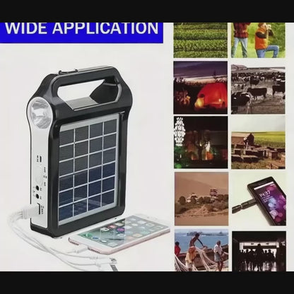Solar Energy System Kit Portable Rechargeable USB Charger with LED Lamp Lighting Lithium Battery Home Solar Power Generator for Outdoor Camping Off-Grid