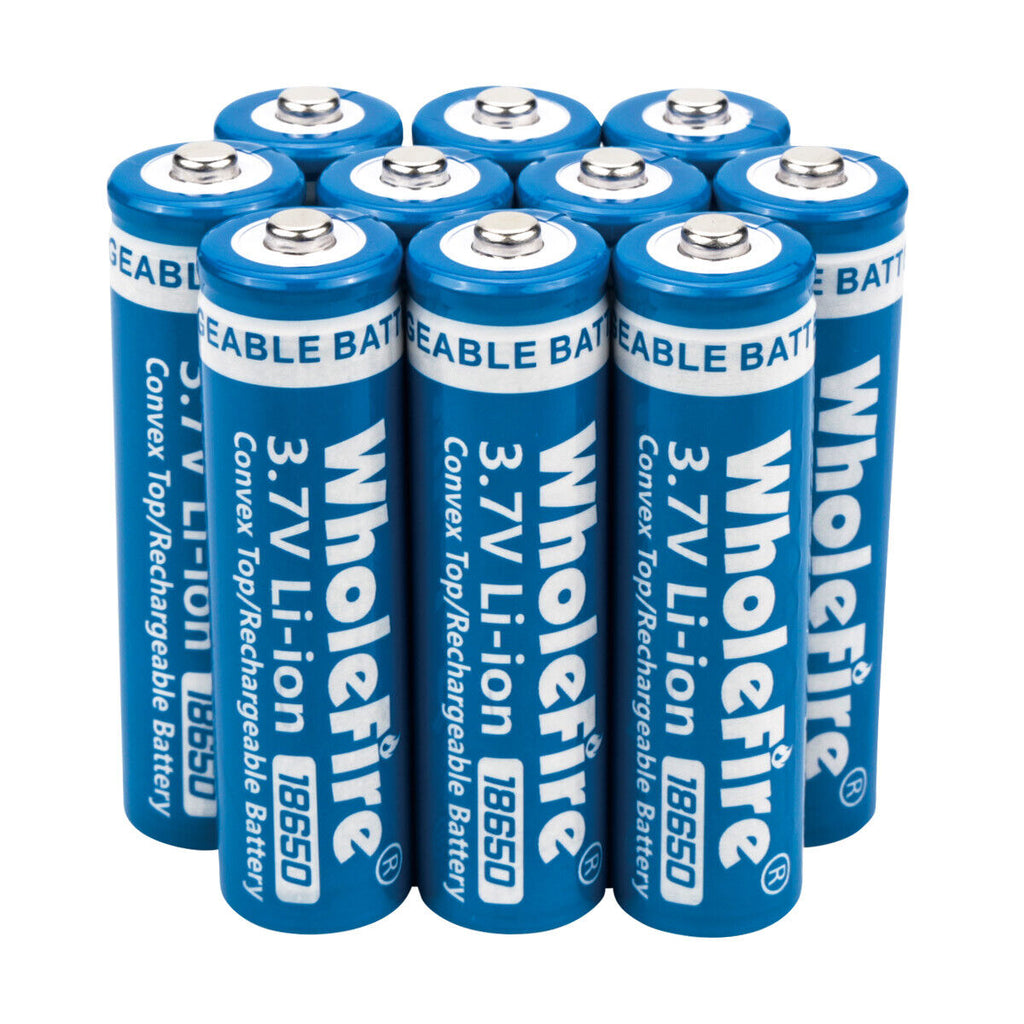 18650 Li-ion 3.7V Rechargeable Batteries – 5000mAh High Capacity Button Top Pack of 2