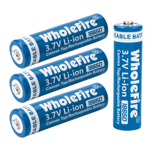 18650 Li-ion 3.7V Rechargeable Batteries – 5000mAh High Capacity Button Top Pack of 2